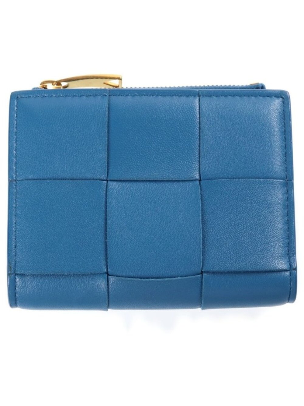 Bottega Veneta Kishi Intrecciato Bifold Wallet Blue